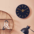 Orsina Vitus Black and Gold Wall Clock – Modern Minimalist Timepiece