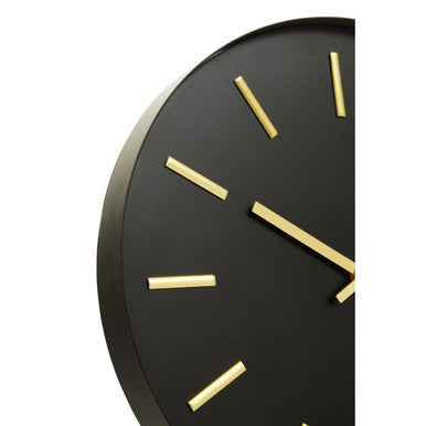 Orsina Vitus Black and Gold Wall Clock – Modern Minimalist Timepiece