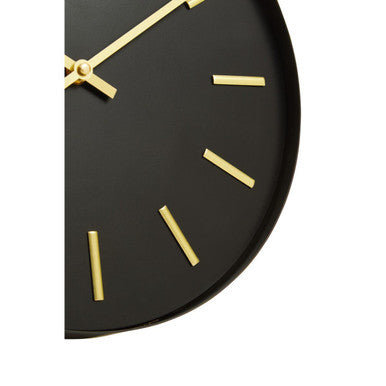 Orsina Vitus Black and Gold Wall Clock – Modern Minimalist Timepiece