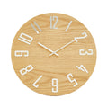 Orsina Vitus Natural Wood Effect Wall Clock – Minimalist Round Timepiece