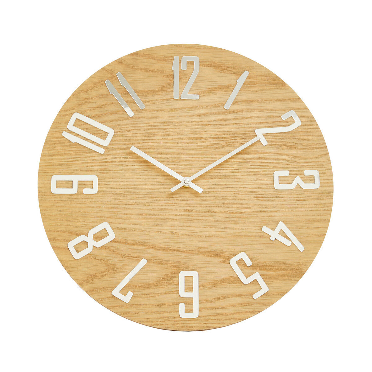 Orsina Vitus Natural Wood Effect Wall Clock – Minimalist Round Timepiece