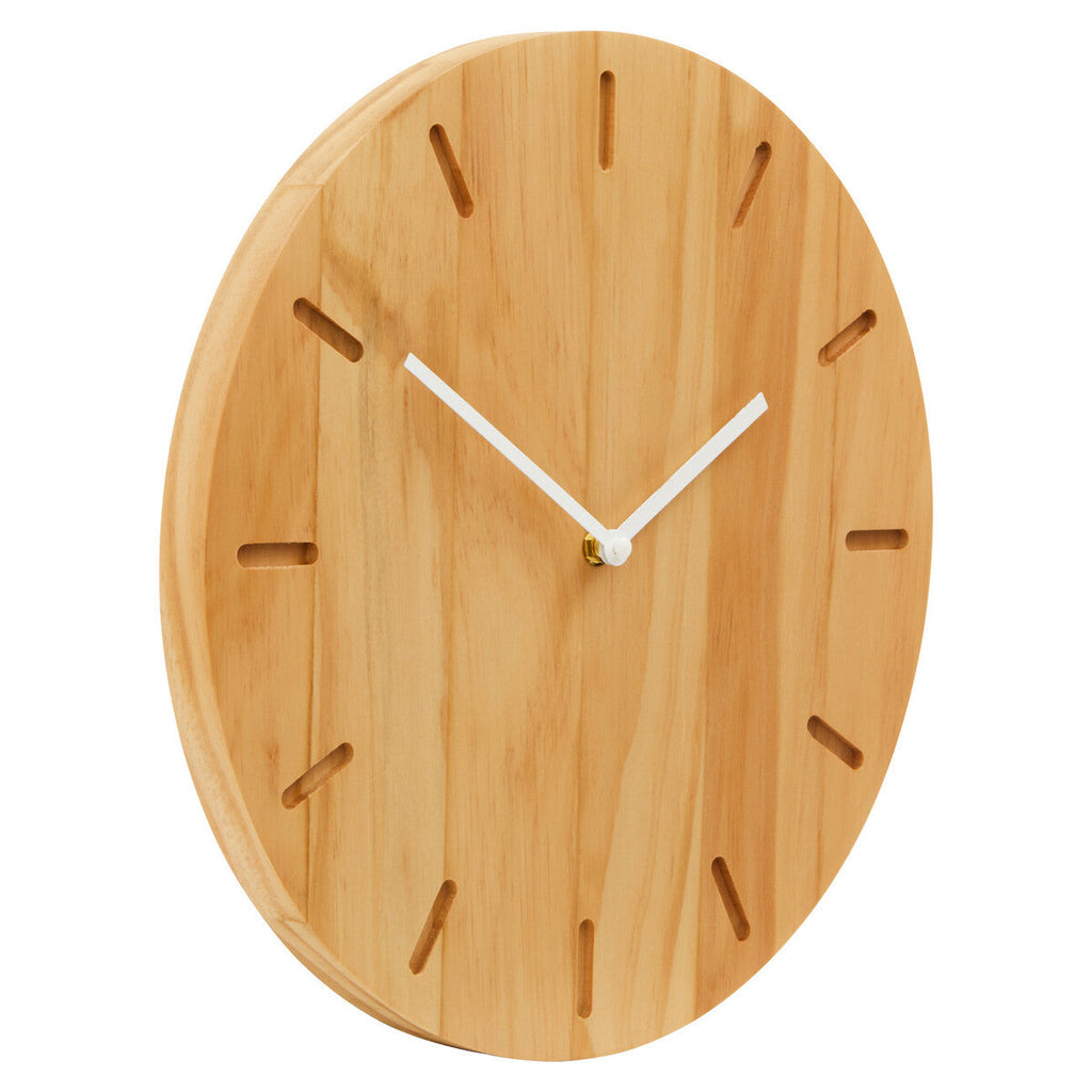 Orsina Vitus Modern Wall Clock – Natural Oak Wood Finish, 12-Inch
