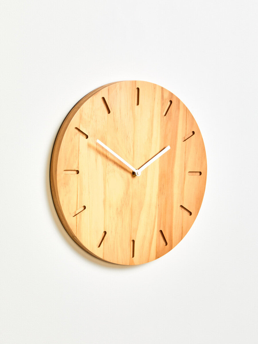 Orsina Vitus Modern Wall Clock – Natural Oak Wood Finish, 12-Inch
