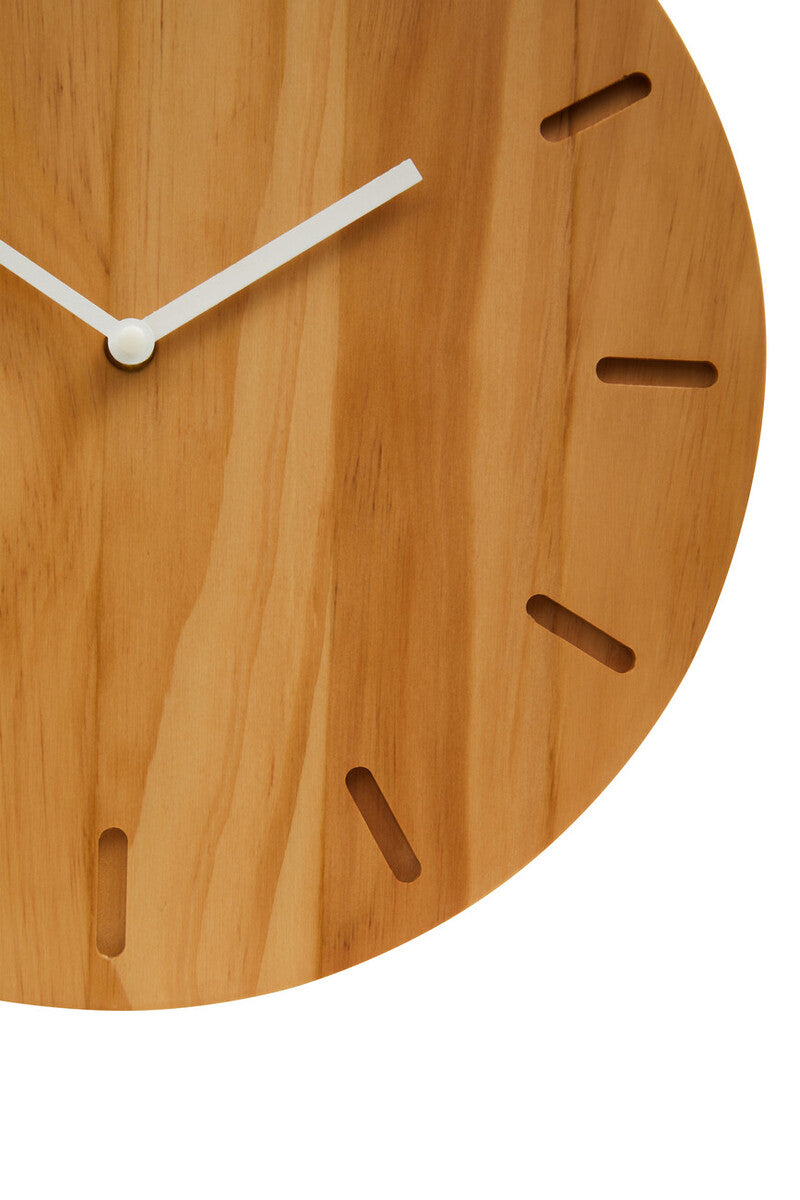 Orsina Vitus Modern Wall Clock – Natural Oak Wood Finish, 12-Inch