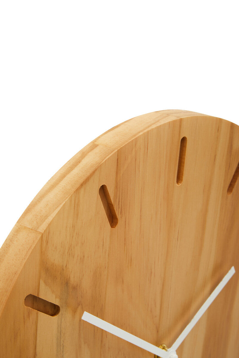 Orsina Vitus Modern Wall Clock – Natural Oak Wood Finish, 12-Inch