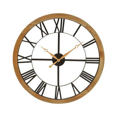 Orsina Vitus Black Metal Wall Clock | Gold Hands & Roman Numerals