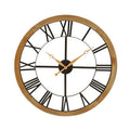 Orsina Vitus Black Metal Wall Clock | Gold Hands & Roman Numerals