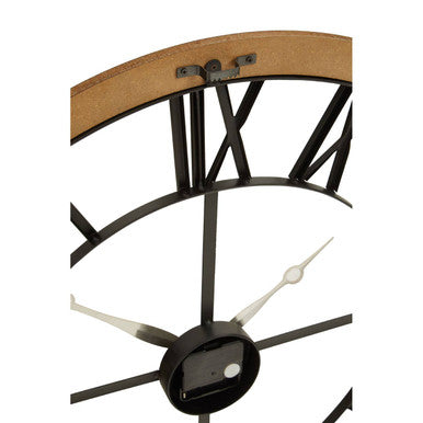 Orsina Vitus Black Metal Wall Clock | Gold Hands & Roman Numerals