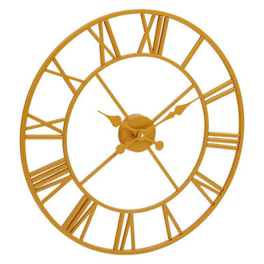 Orsina Vitus Gold Wall Clock – Modern Open Face Metal Timepiece