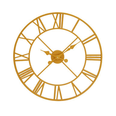 Orsina Vitus Gold Wall Clock – Modern Open Face Metal Timepiece