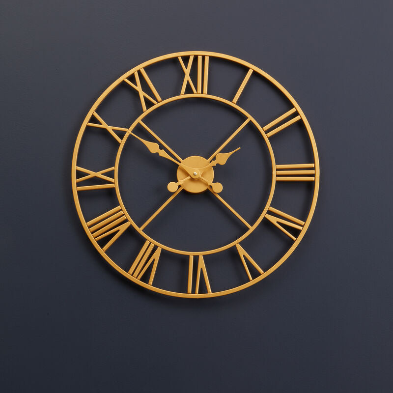 Orsina Vitus Gold Wall Clock – Modern Open Face Metal Timepiece