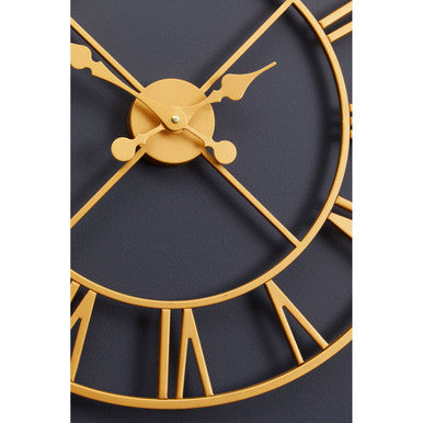 Orsina Vitus Gold Wall Clock – Modern Open Face Metal Timepiece