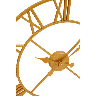 Orsina Vitus Gold Wall Clock – Modern Open Face Metal Timepiece