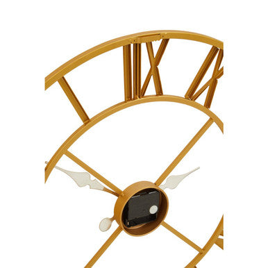 Orsina Vitus Gold Wall Clock – Modern Open Face Metal Timepiece