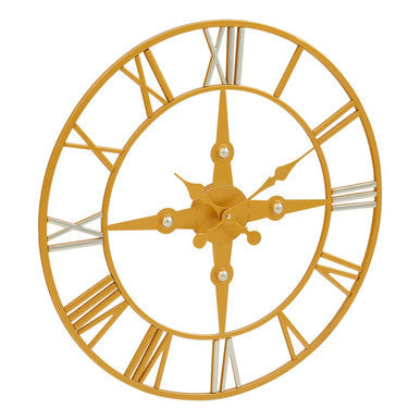 Orsina Vitus Wall Clock – Gold and Silver Vintage Metallic Decor