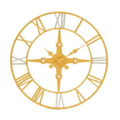 Orsina Vitus Wall Clock – Gold and Silver Vintage Metallic Decor