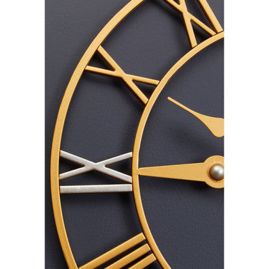 Orsina Vitus Wall Clock – Gold and Silver Vintage Metallic Decor