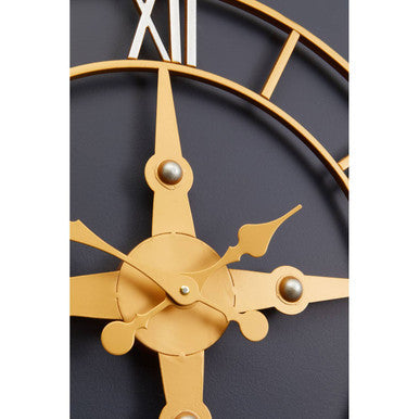 Orsina Vitus Wall Clock – Gold and Silver Vintage Metallic Decor