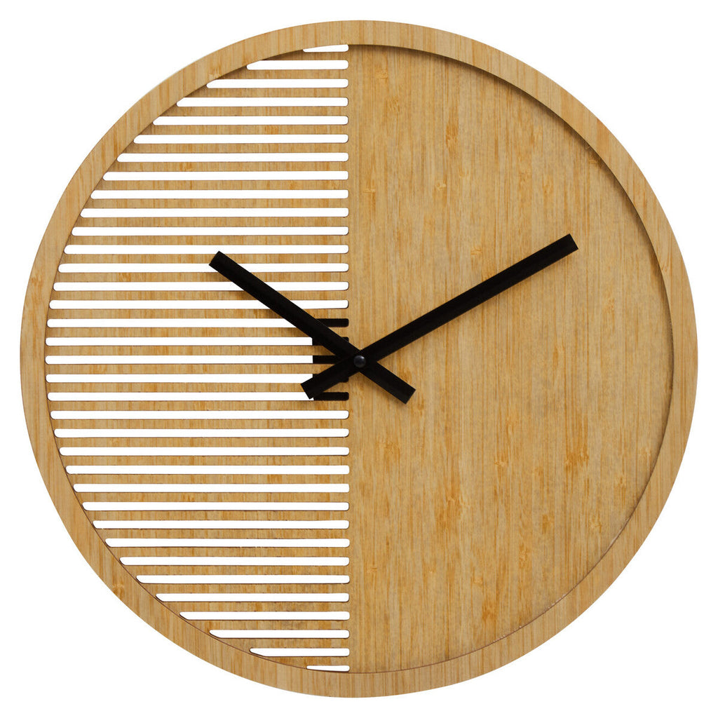 Orsina Vitus Small Wall Clock – Modern Wood Effect with Cutout Dial