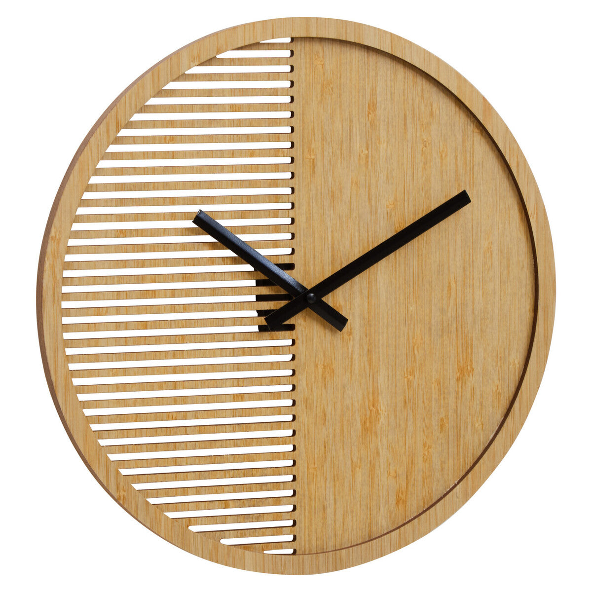 Orsina Vitus Small Wall Clock – Modern Wood Effect with Cutout Dial