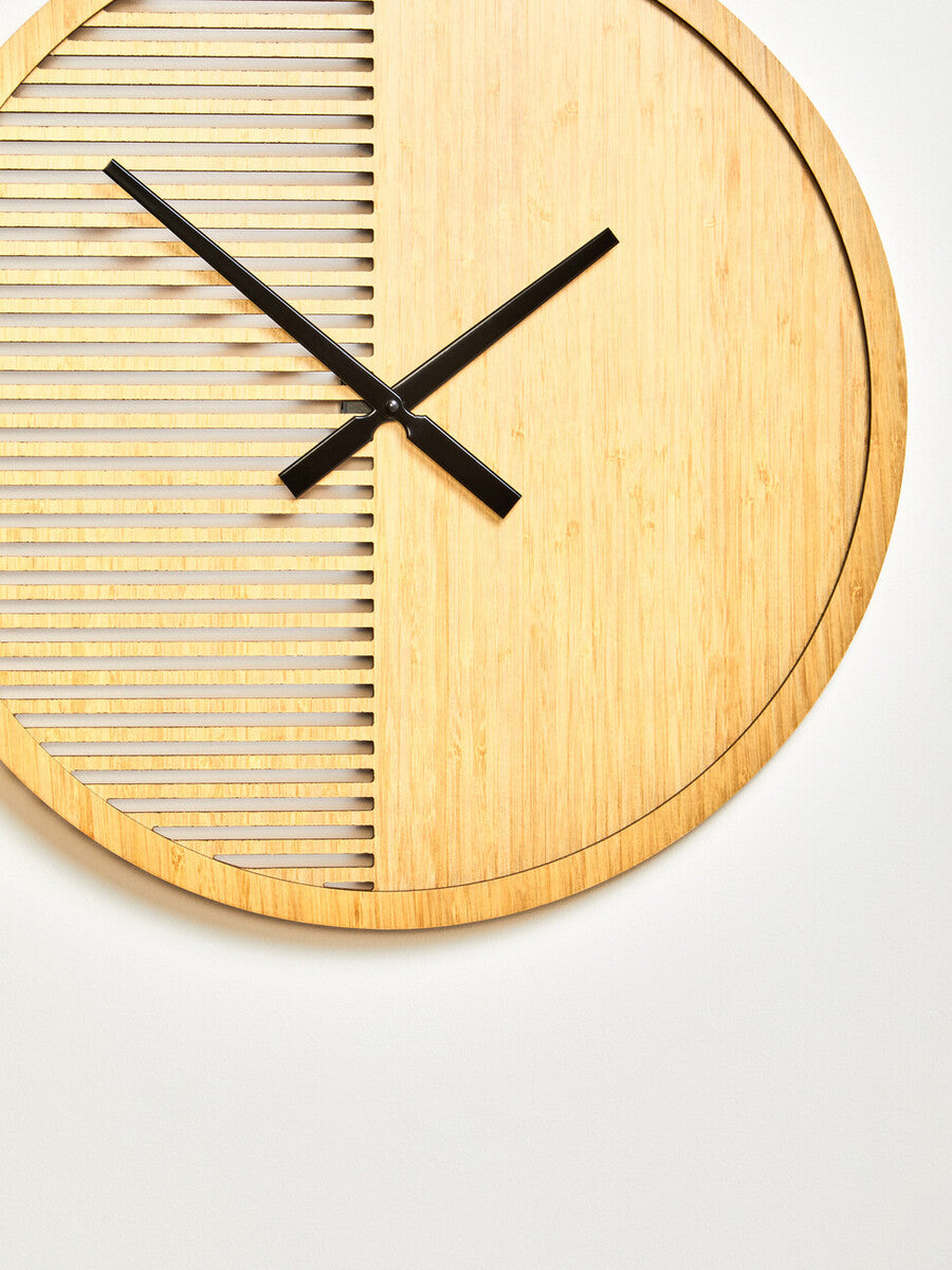 Orsina Vitus Small Wall Clock – Modern Wood Effect with Cutout Dial