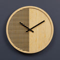Orsina Vitus Small Wall Clock – Modern Wood Effect with Cutout Dial