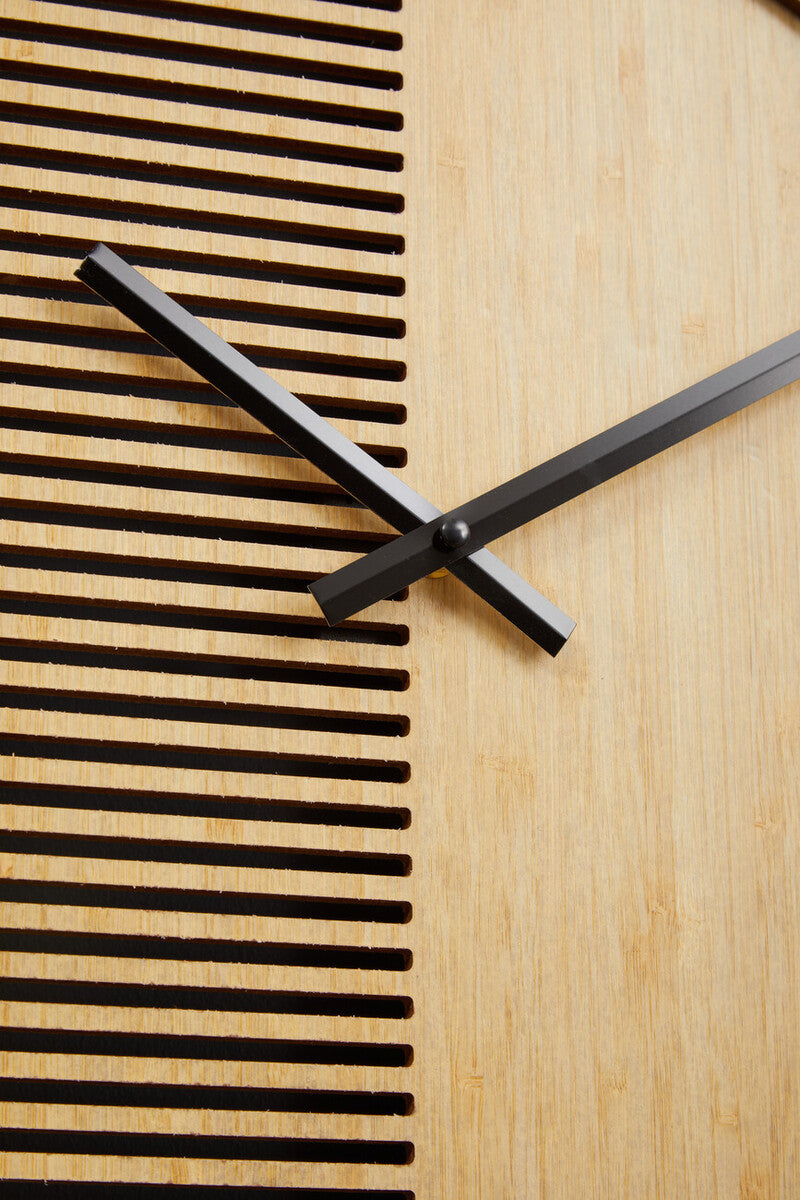 Orsina Vitus Small Wall Clock – Modern Wood Effect with Cutout Dial
