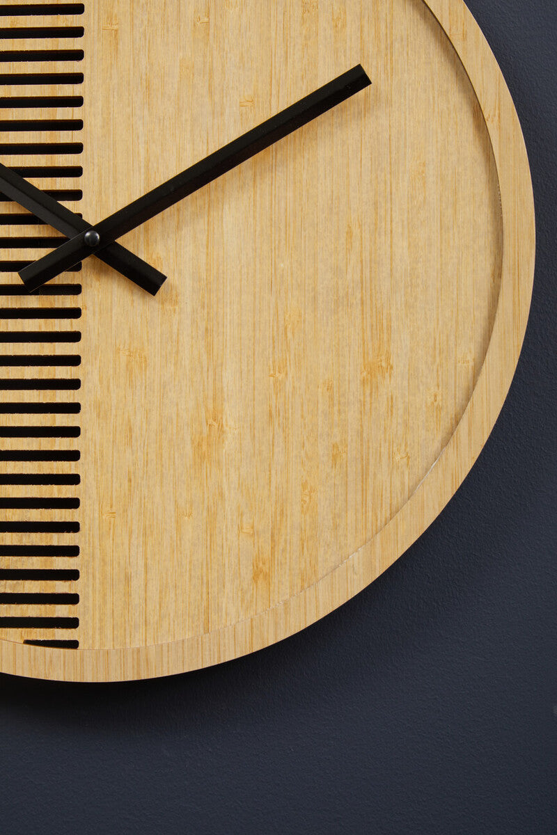 Orsina Vitus Small Wall Clock – Modern Wood Effect with Cutout Dial