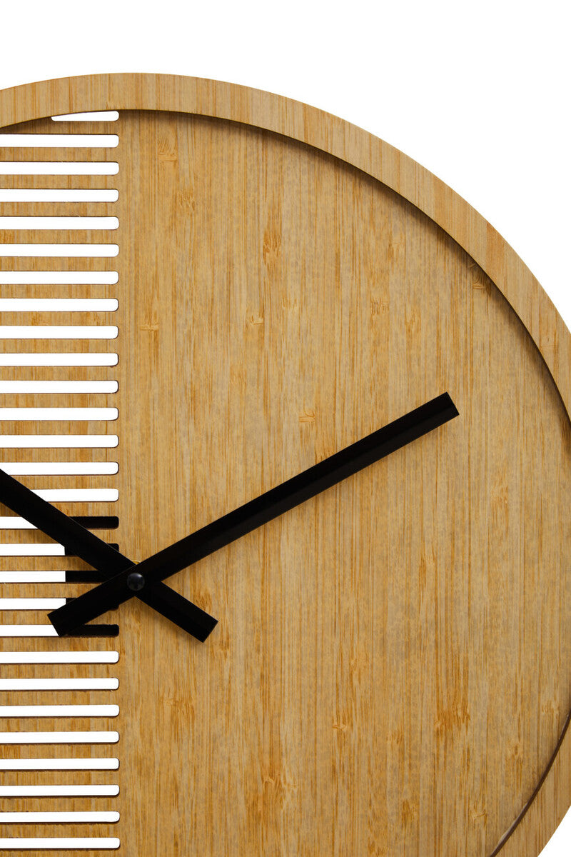 Orsina Vitus Small Wall Clock – Modern Wood Effect with Cutout Dial