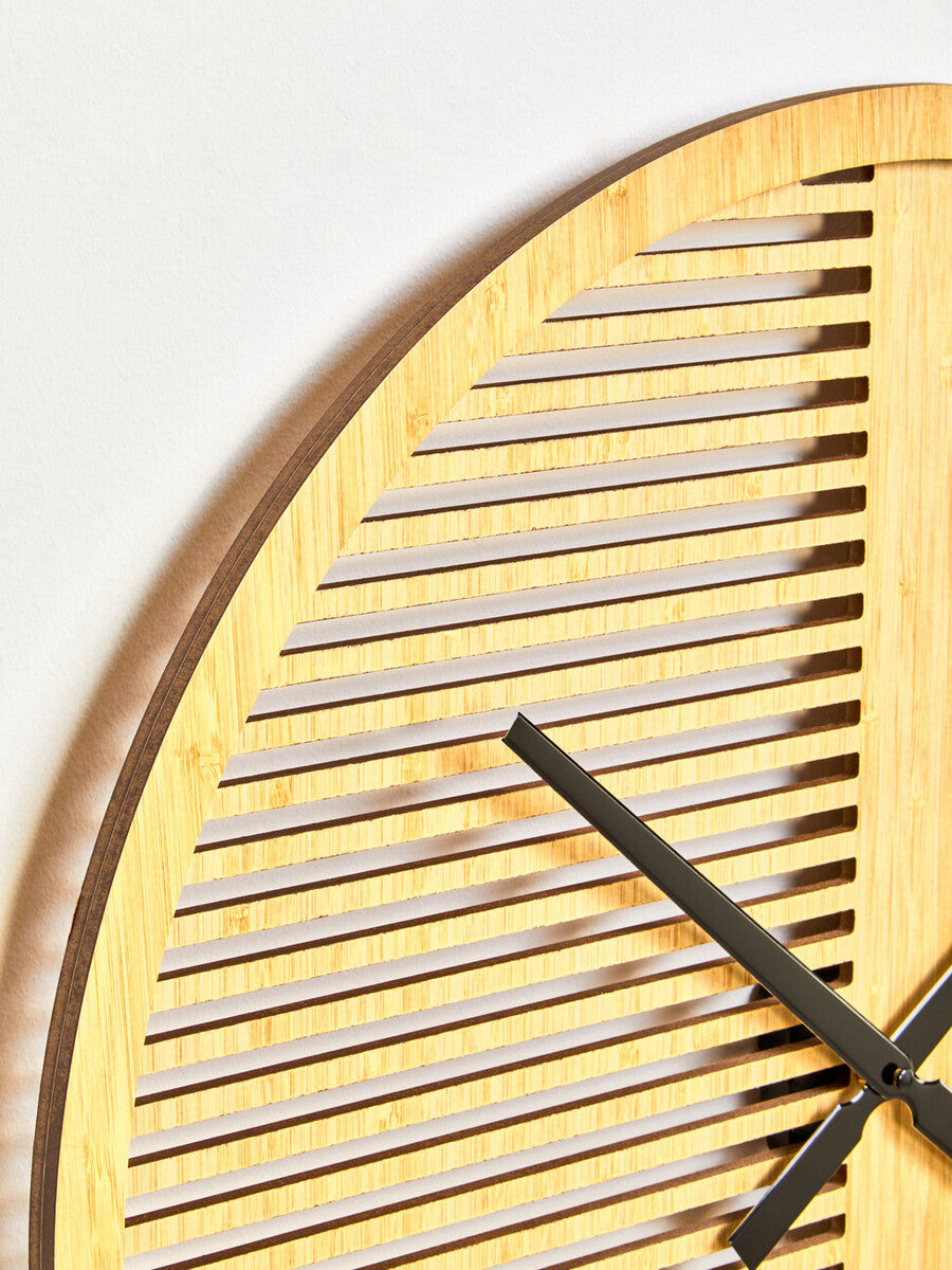 Orsina Vitus Large Wooden Wall Clock – Modern Minimalist Round Decor
