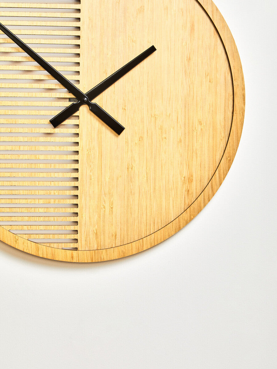 Orsina Vitus Large Wooden Wall Clock – Modern Minimalist Round Decor