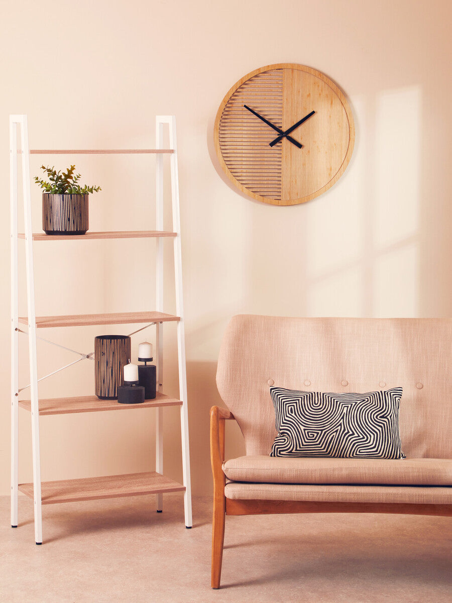 Orsina Vitus Large Wooden Wall Clock – Modern Minimalist Round Decor