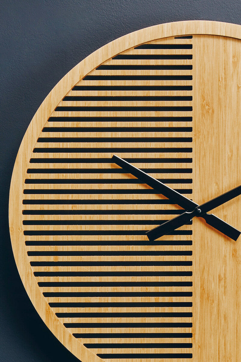 Orsina Vitus Large Wooden Wall Clock – Modern Minimalist Round Decor