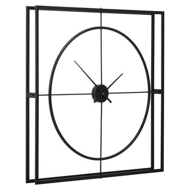 Orsina Trinity Wall Clock – Modern Black Finish Minimalist Timepiece
