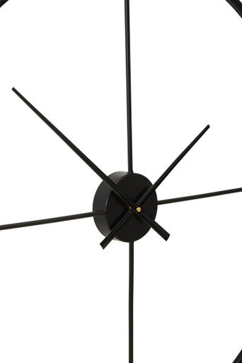 Orsina Trinity Wall Clock – Modern Black Finish Minimalist Timepiece