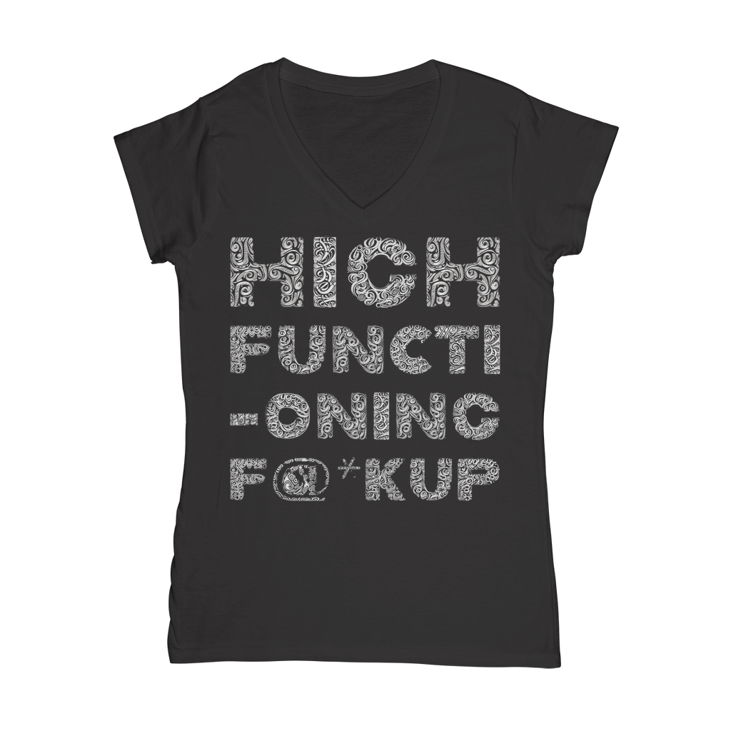 Gothic Attitude V-Neck T-Shirt – 100% Cotton Fitted Silhouette