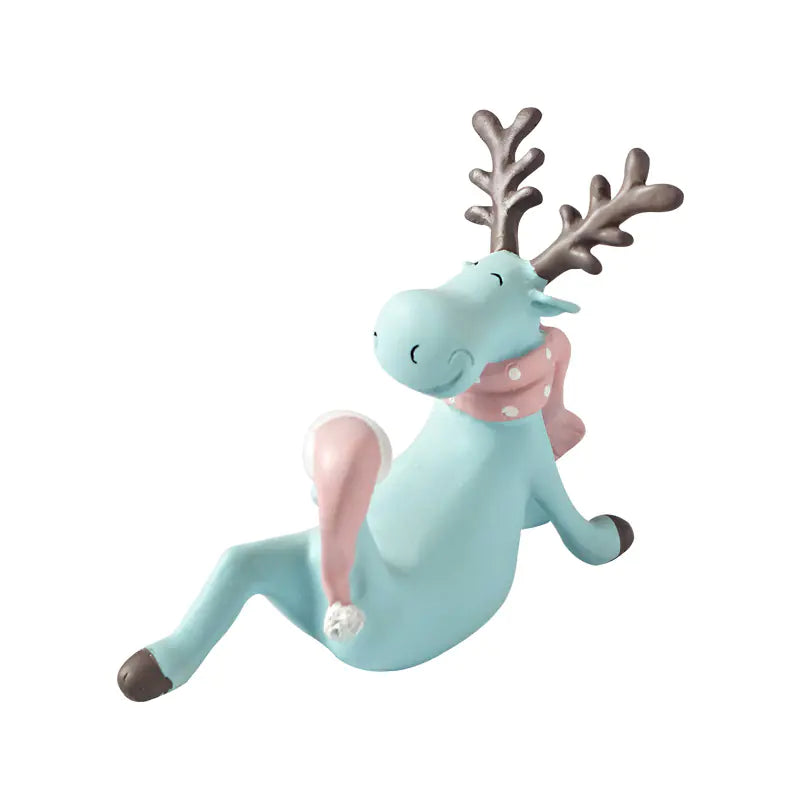 Nordic Elk Decorative Resin Figurine – Pastel Home Ornament (3 Colours)
