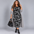 Black Tie Dye Short Sleeve Stretchy T-Shirt Midi Dress