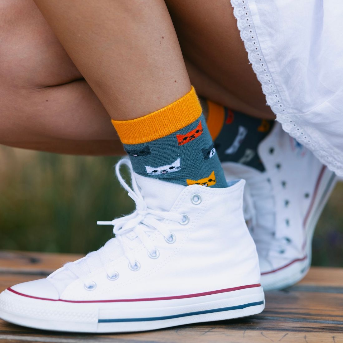 Swole Panda Cat Bamboo Socks – Soft Sustainable Novelty Animal Print