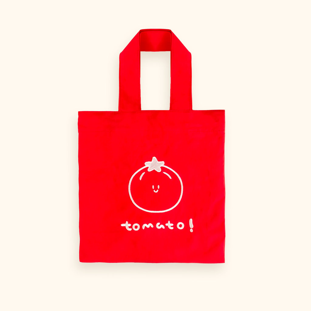 LuLuFun Studio Tomato Print Cotton Canvas Tote Bag - Handmade Shopper