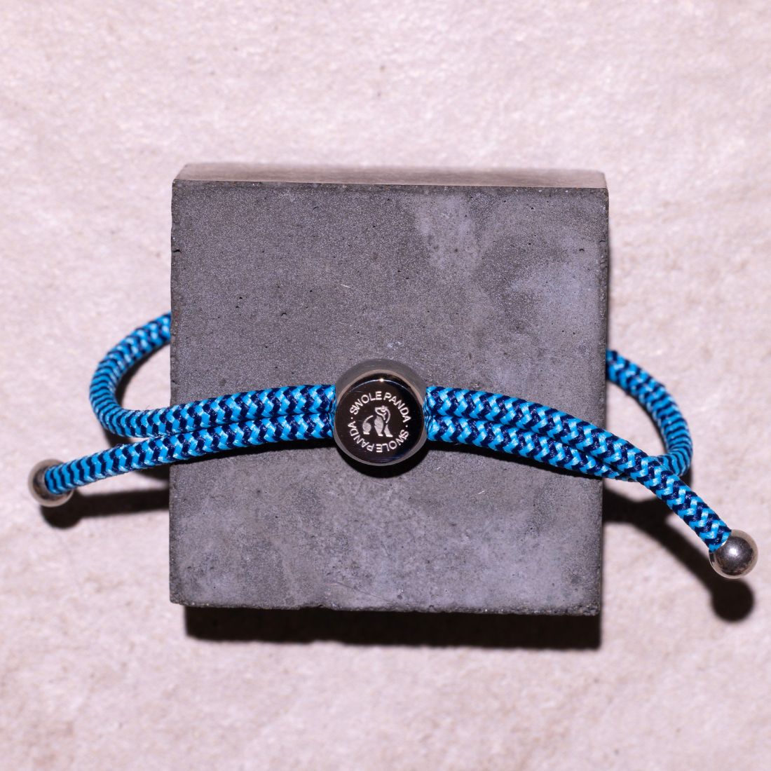 Swole Panda Sky Blue Zigzag Recycled Rope Bracelet | Unisex & Adjustable