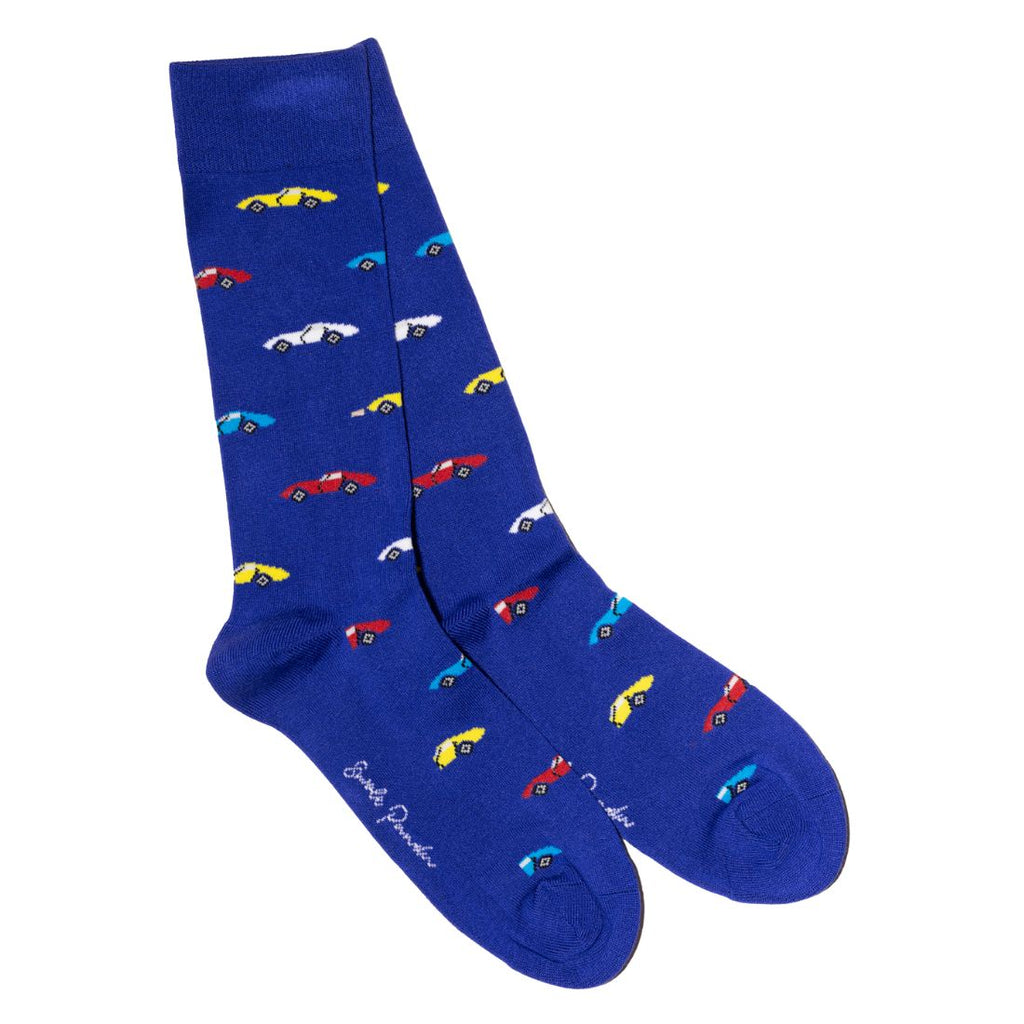 Swole Panda Racing Car Bamboo Socks Gift Box - 4 Pair Men's Set