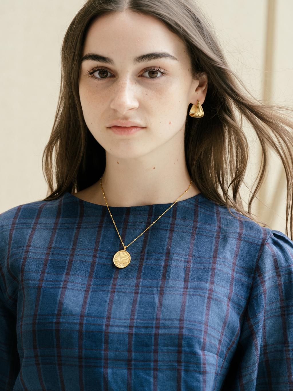 No More Nobody Angela Gold Vermeil Angular Hoop Earrings - Recycled Silver