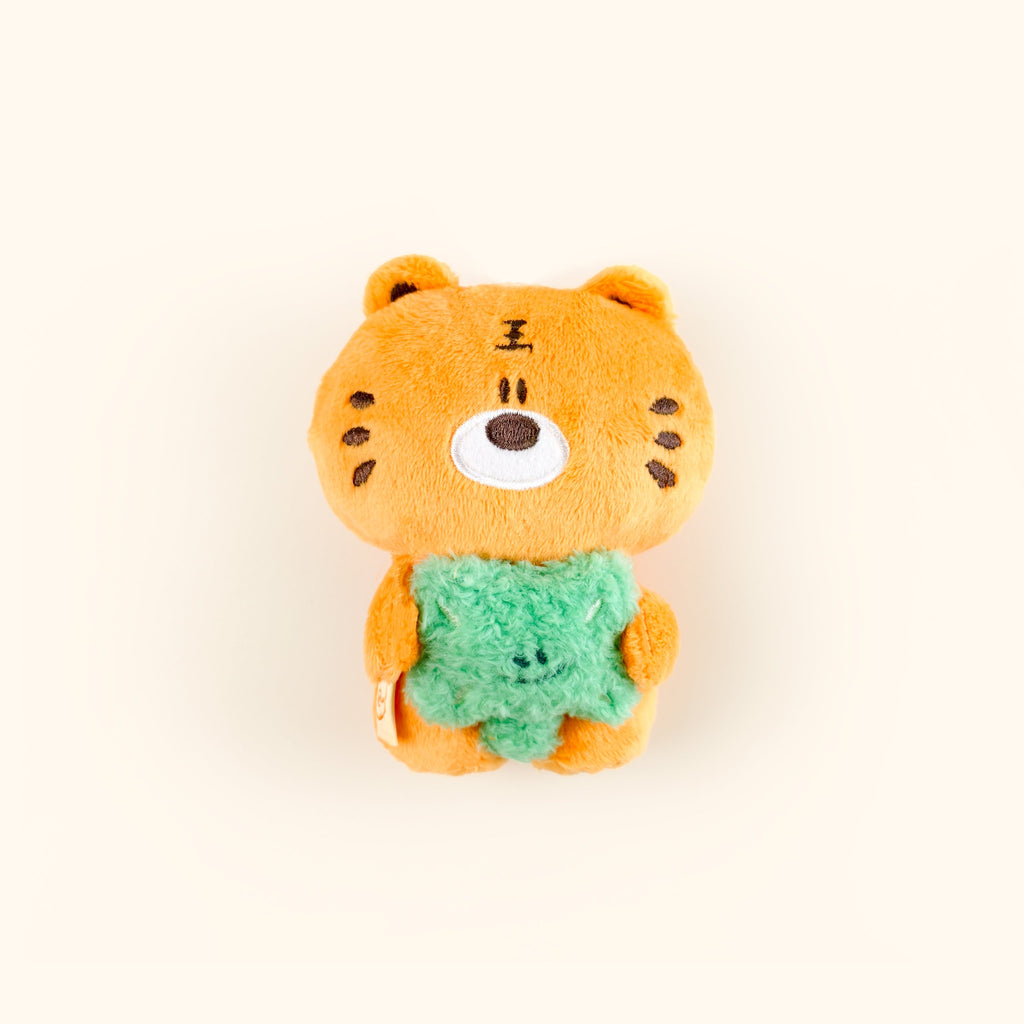 Tiger Peanut & Clover Bag Charm – Plush Keychain by Fickle Plan