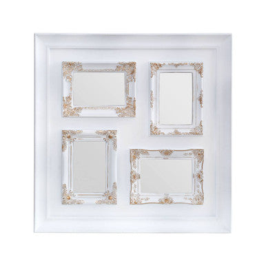 Orsina Maren Vintage White & Gold Multi Photo Frame – 4 Openings