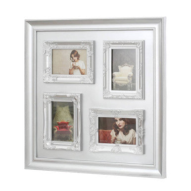 Orsina Maren Vintage Silver 4-Opening Collage Photo Picture Frame
