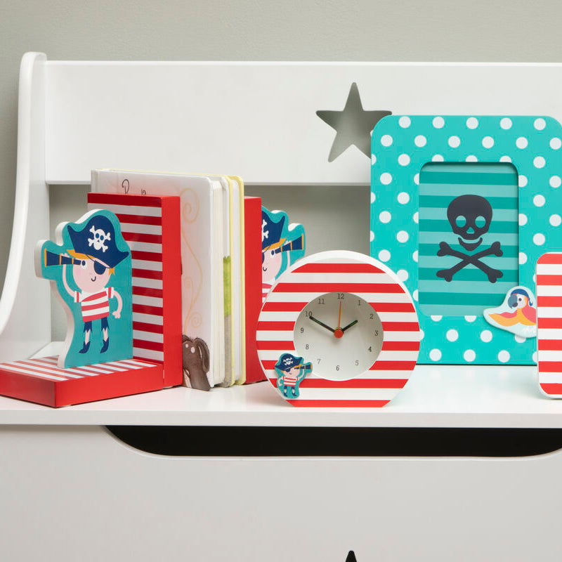 Orsina Pirate Table Clock – Nautical Kids Desk Timepiece with Quartz
