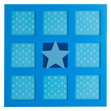 Orsina Kids Star Multi Photo Wall Frame | Blue 8-Photo Nursery Decor