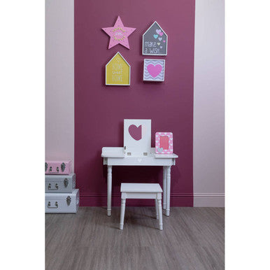 Orsina Kids Heart Design Photo Frame – Pink & White Glass Picture Frame