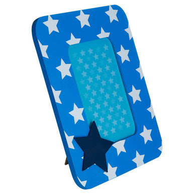 Orsina Kids Star Design Photo Frame – Blue Wooden Nursery Wall Decor